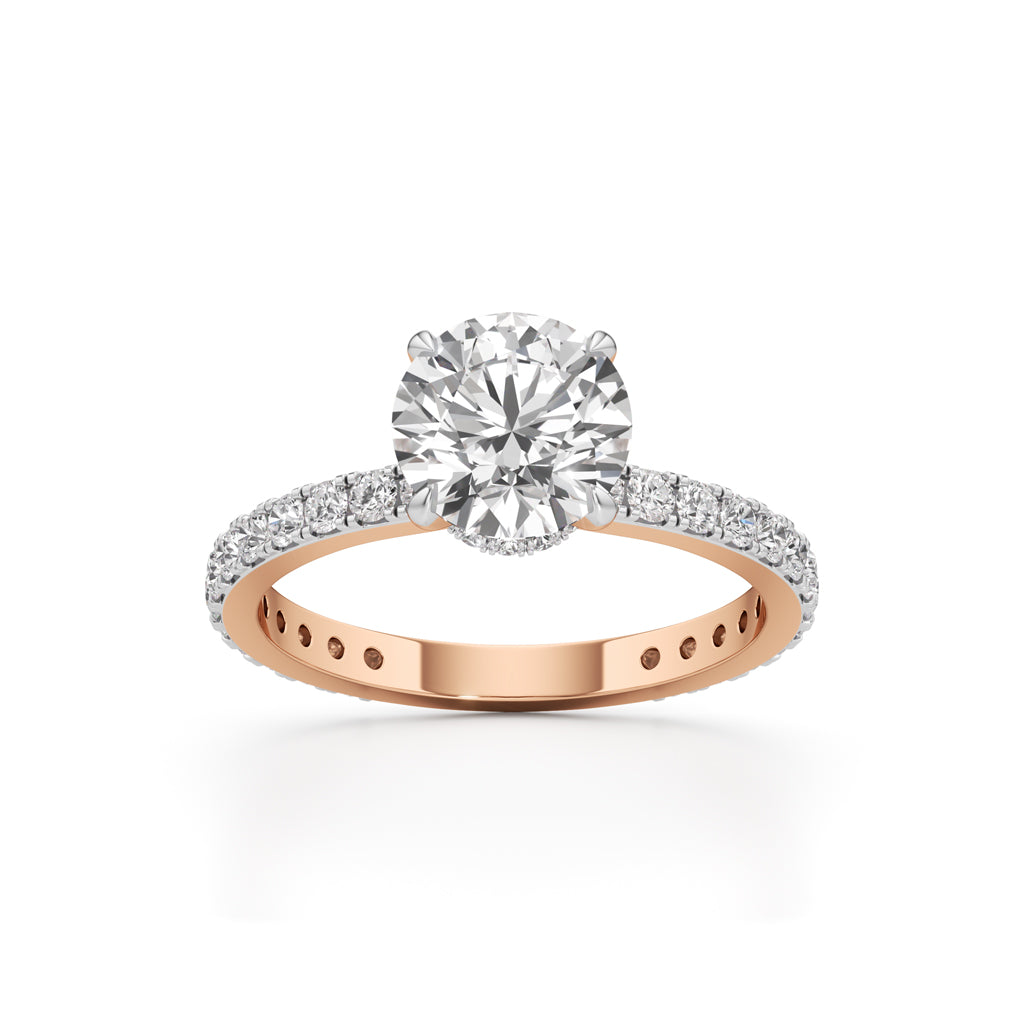 Aurora Grande Pavé Solitaire Ring