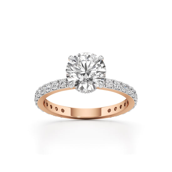 Aurora Grande Pavé Solitaire Ring