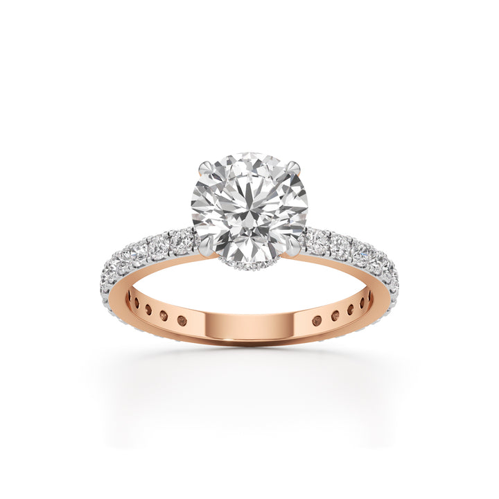 Aurora Grande Pavé Solitaire Ring