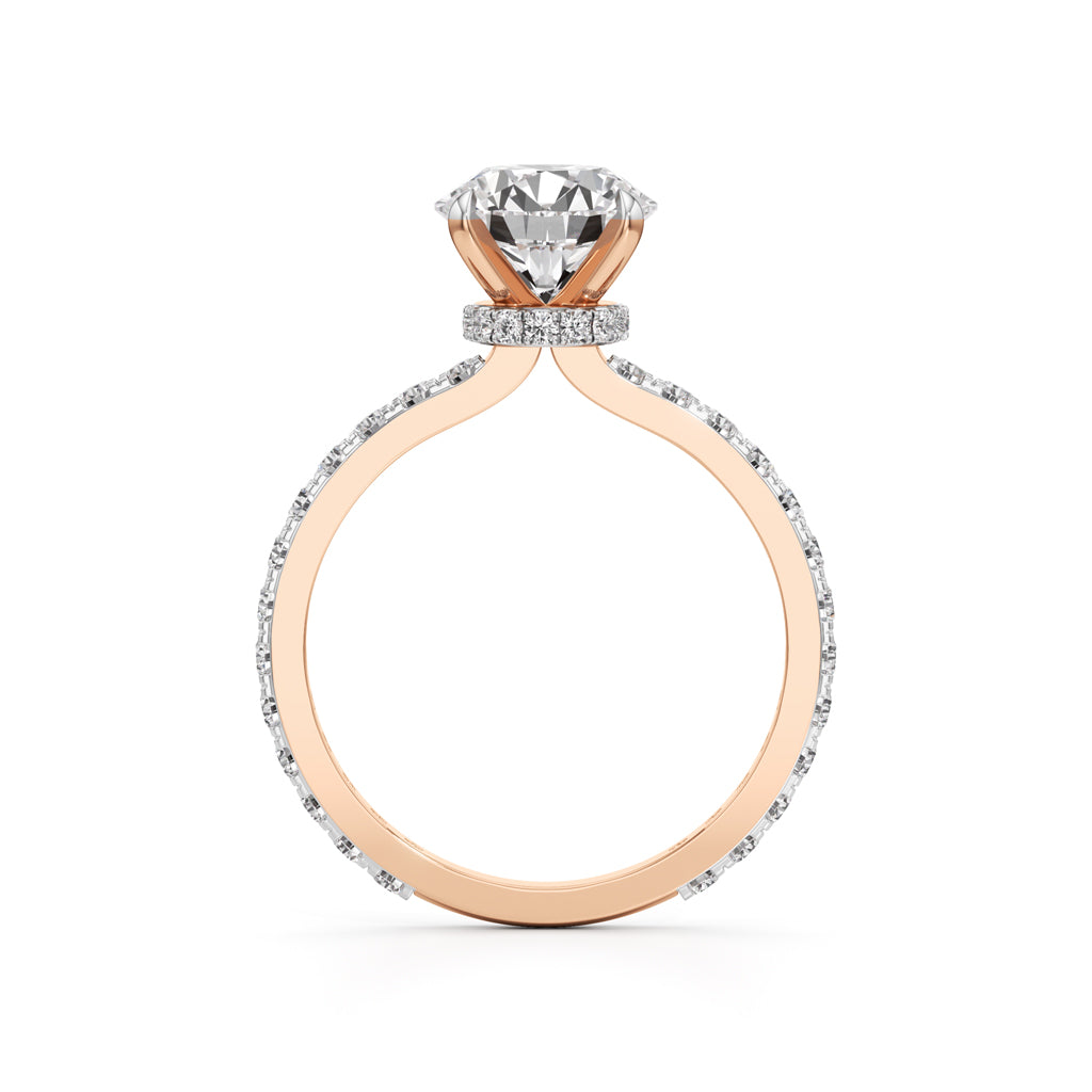 Aurora Grande Pavé Solitaire Ring