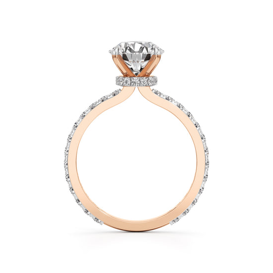 Aurora Grande Pavé Solitaire Ring