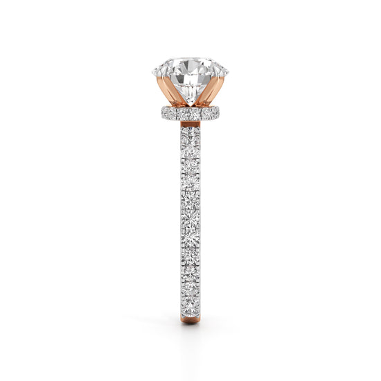 Aurora Grande Pavé Solitaire Ring