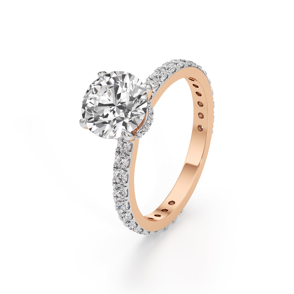 Aurora Grande Pav Solitaire Ring