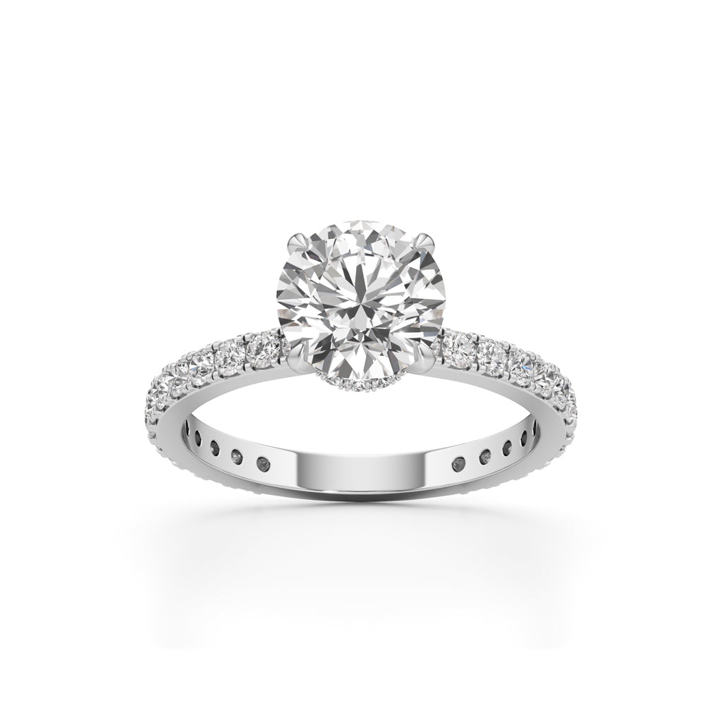 Aurora Grande Pavé Solitaire Ring