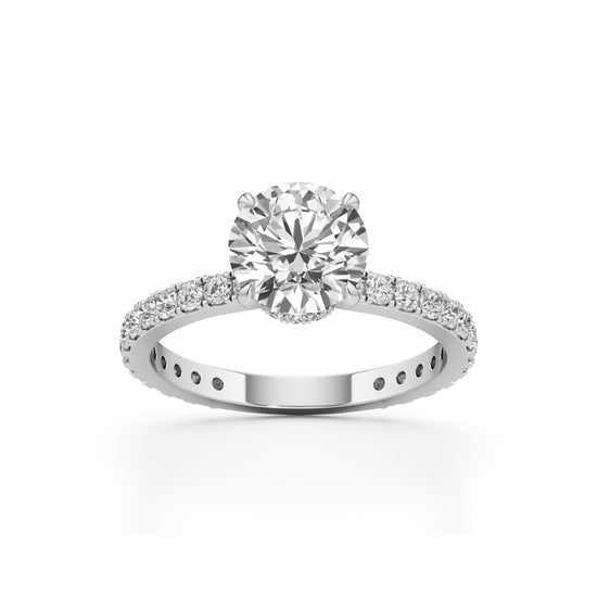Aurora Grande Pavé Solitaire Ring