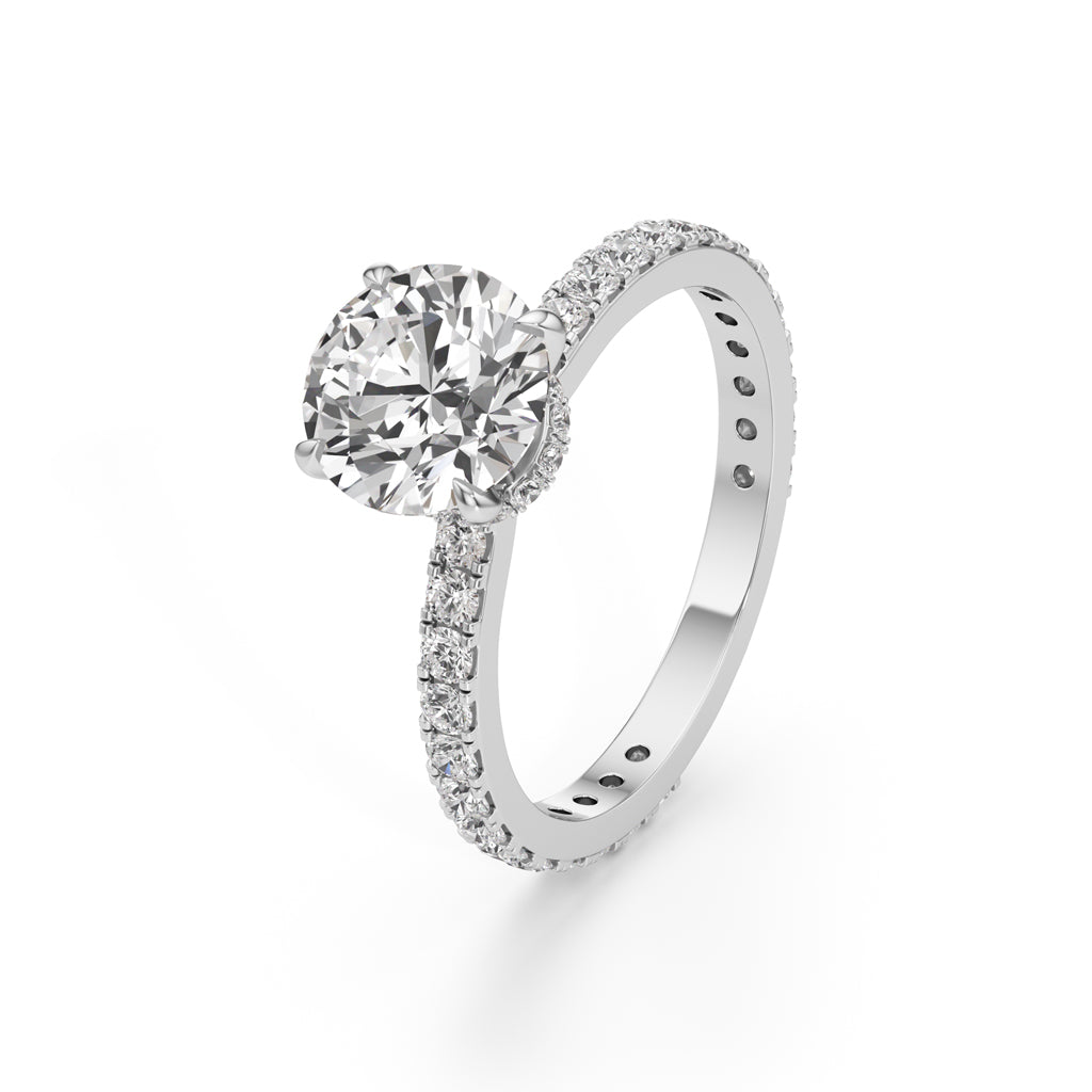 Aurora Grande Pavé Solitaire Ring