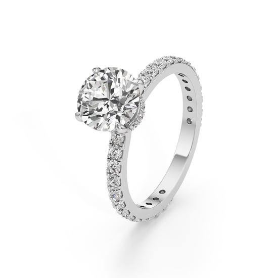 Aurora Grande Pavé Solitaire Ring