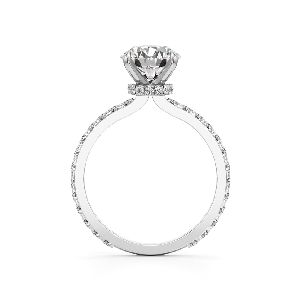 Aurora Grande Pavé Solitaire Ring