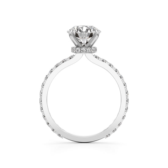 Aurora Grande Pavé Solitaire Ring