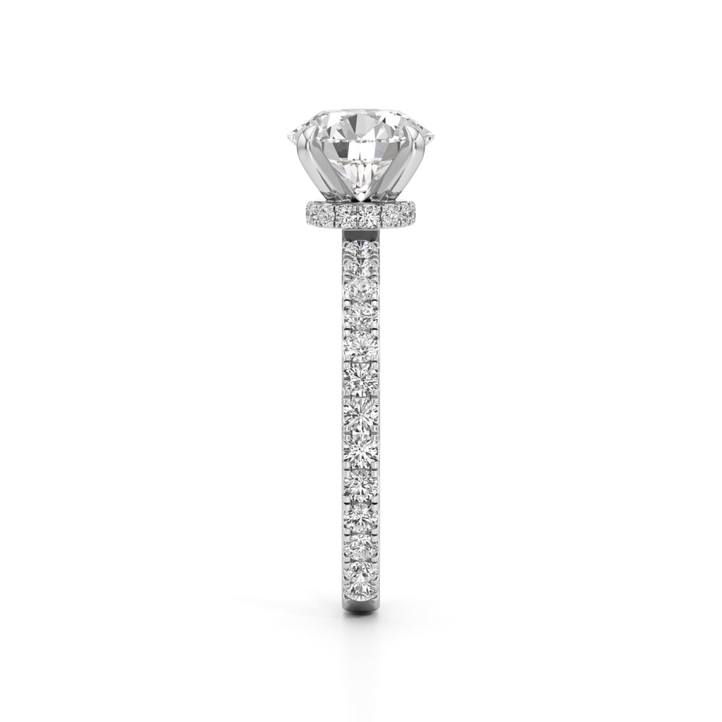 Aurora Grande Pavé Solitaire Ring