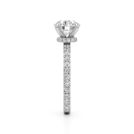 Aurora Grande Pavé Solitaire Ring