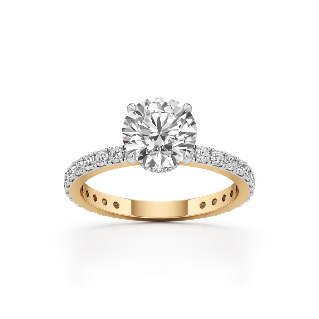 Aurora Grande Pavé Solitaire Ring