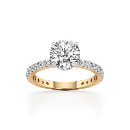 Aurora Grande Pavé Solitaire Ring