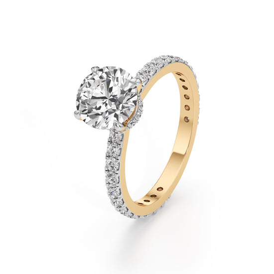 Aurora Grande Pavé Solitaire Ring