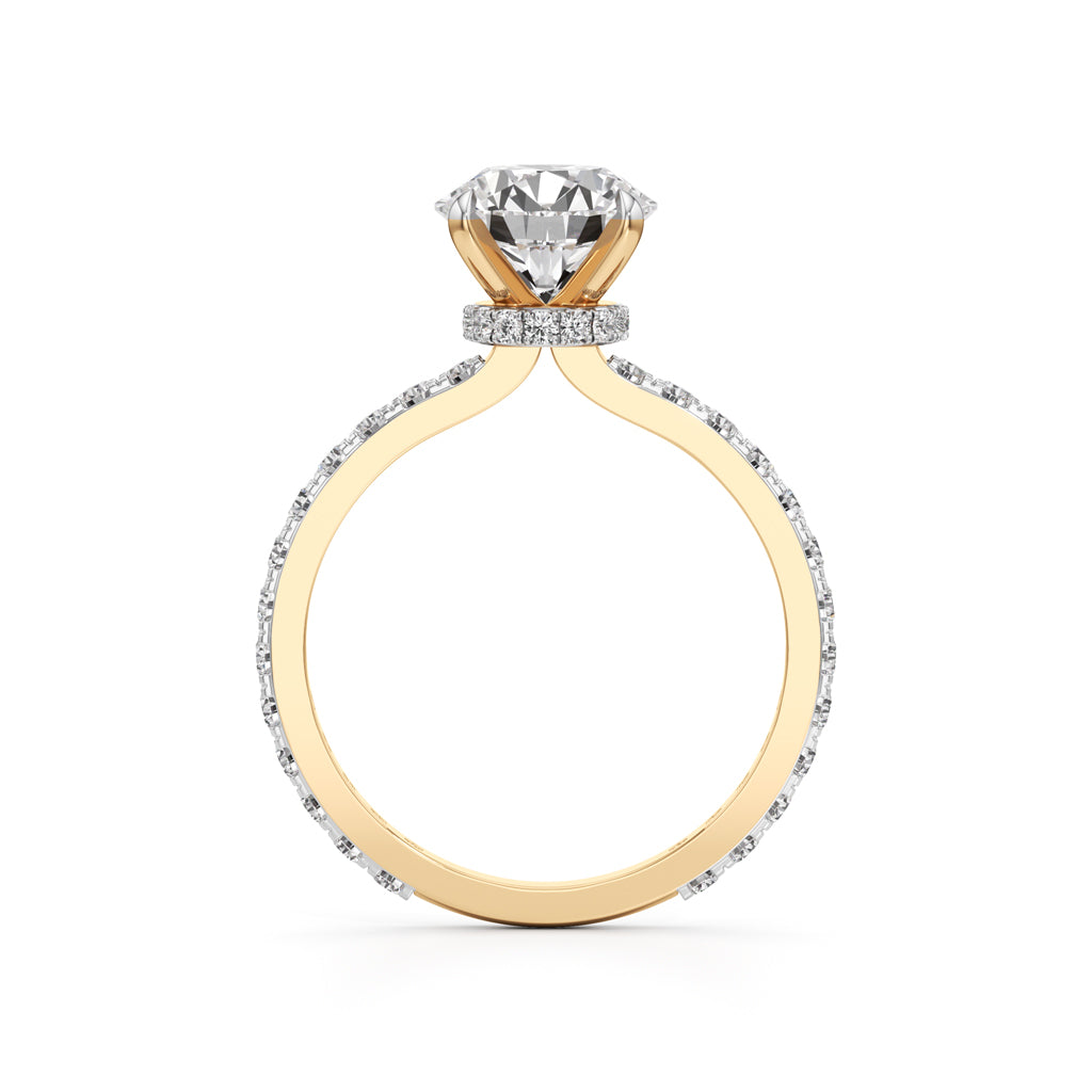 Aurora Grande Pavé Solitaire Ring