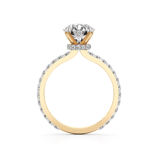 Aurora Grande Pavé Solitaire Ring
