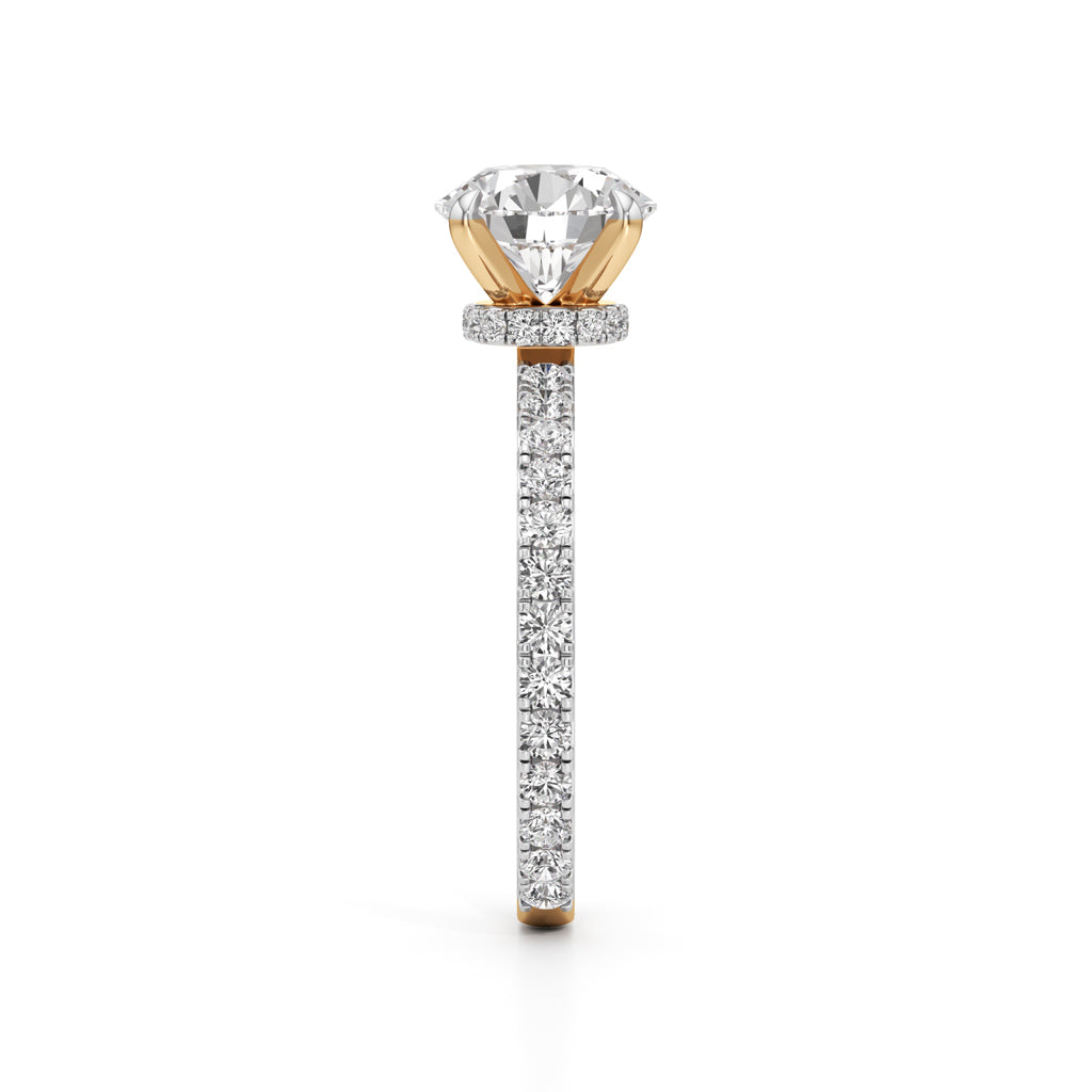 Aurora Grande Pavé Solitaire Ring