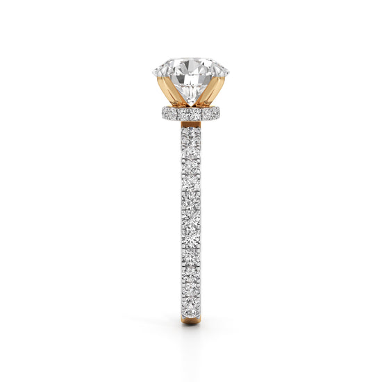 Aurora Grande Pavé Solitaire Ring