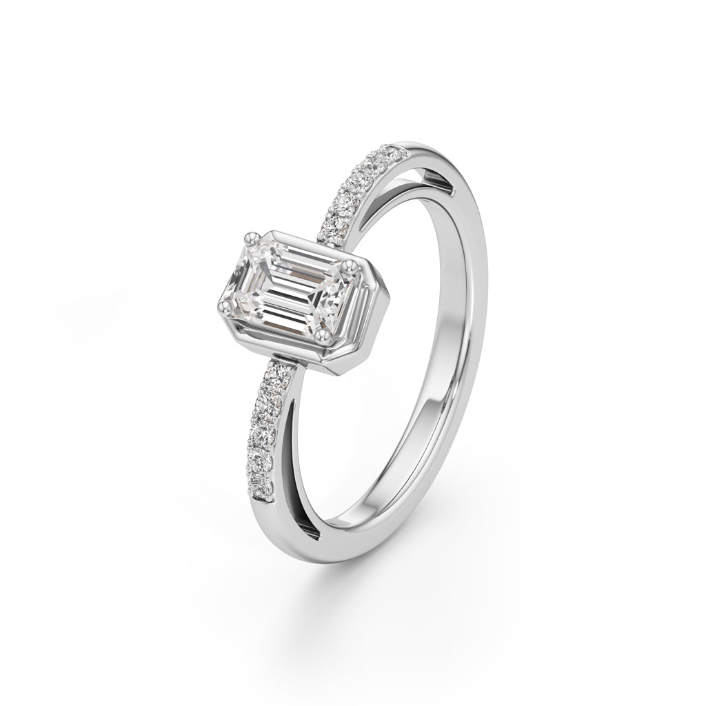 Aurora Deco Emerald Ring