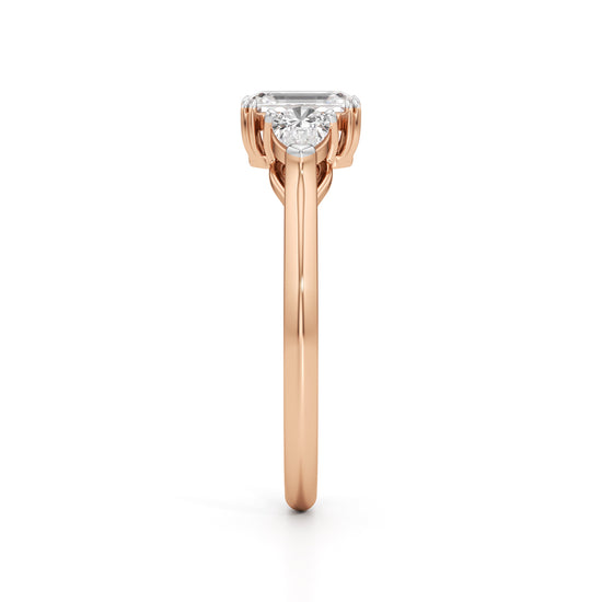 Celestia Emerald  Pear Trio Ring