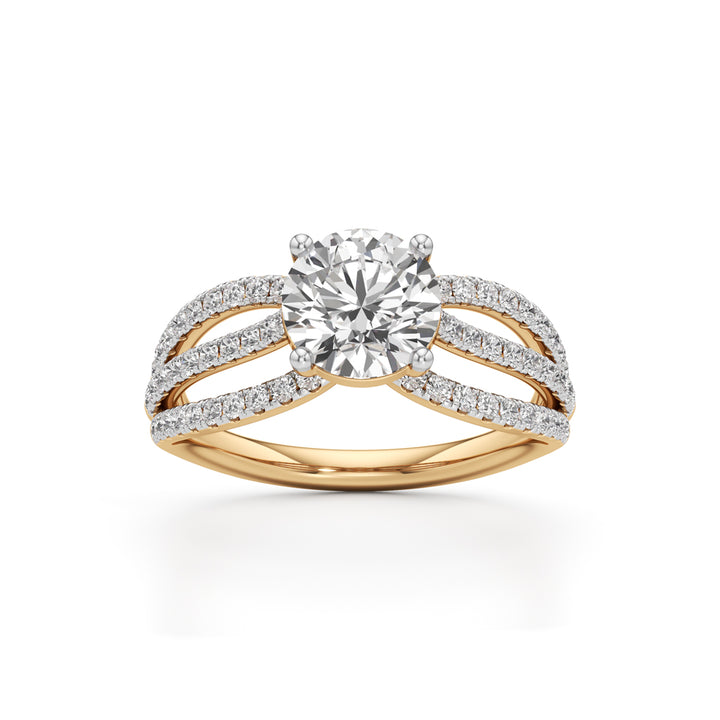 925 Silver 18K Gold Plated Solitaire Diamond-Style Ring – Luxury Bridal Design