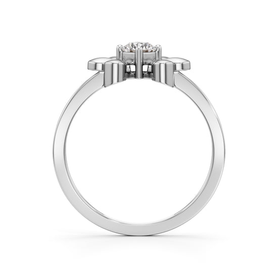 Golden Blossom Solitaire Ring