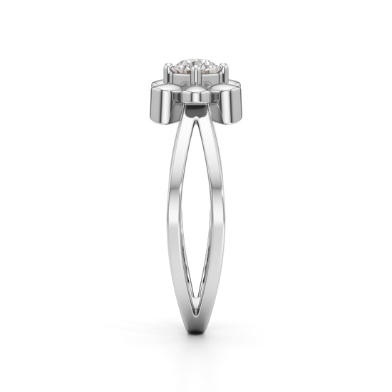 Golden Blossom Solitaire Ring