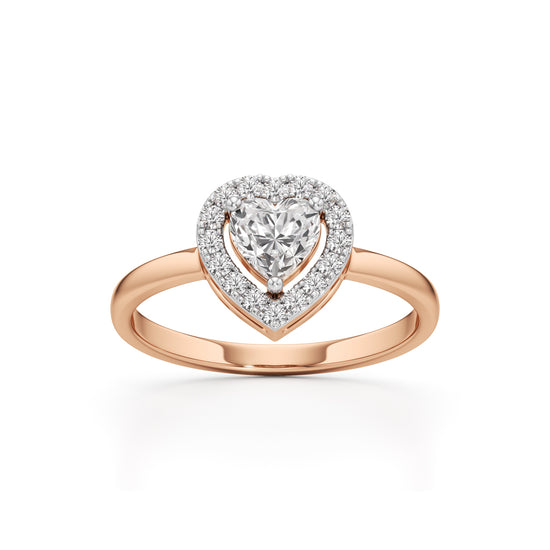 Radiant Heart Halo Ring