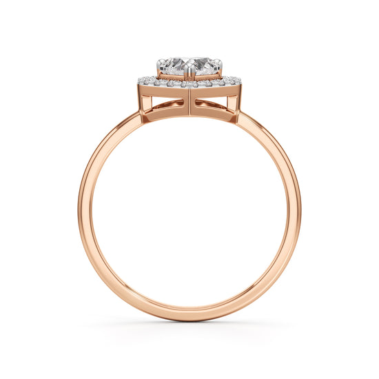 Radiant Heart Halo Ring