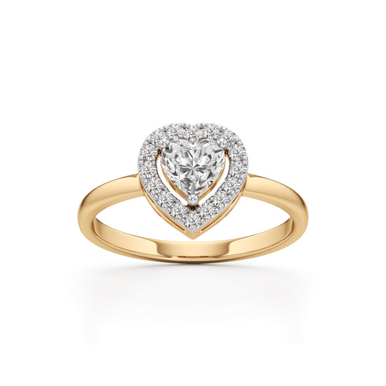 Radiant Heart Halo Ring