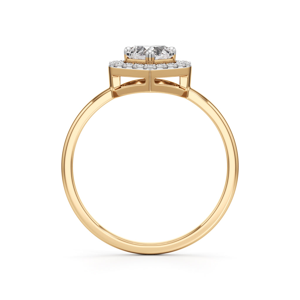 Radiant Heart Halo Ring