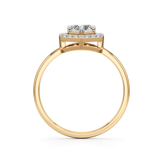 Radiant Heart Halo Ring