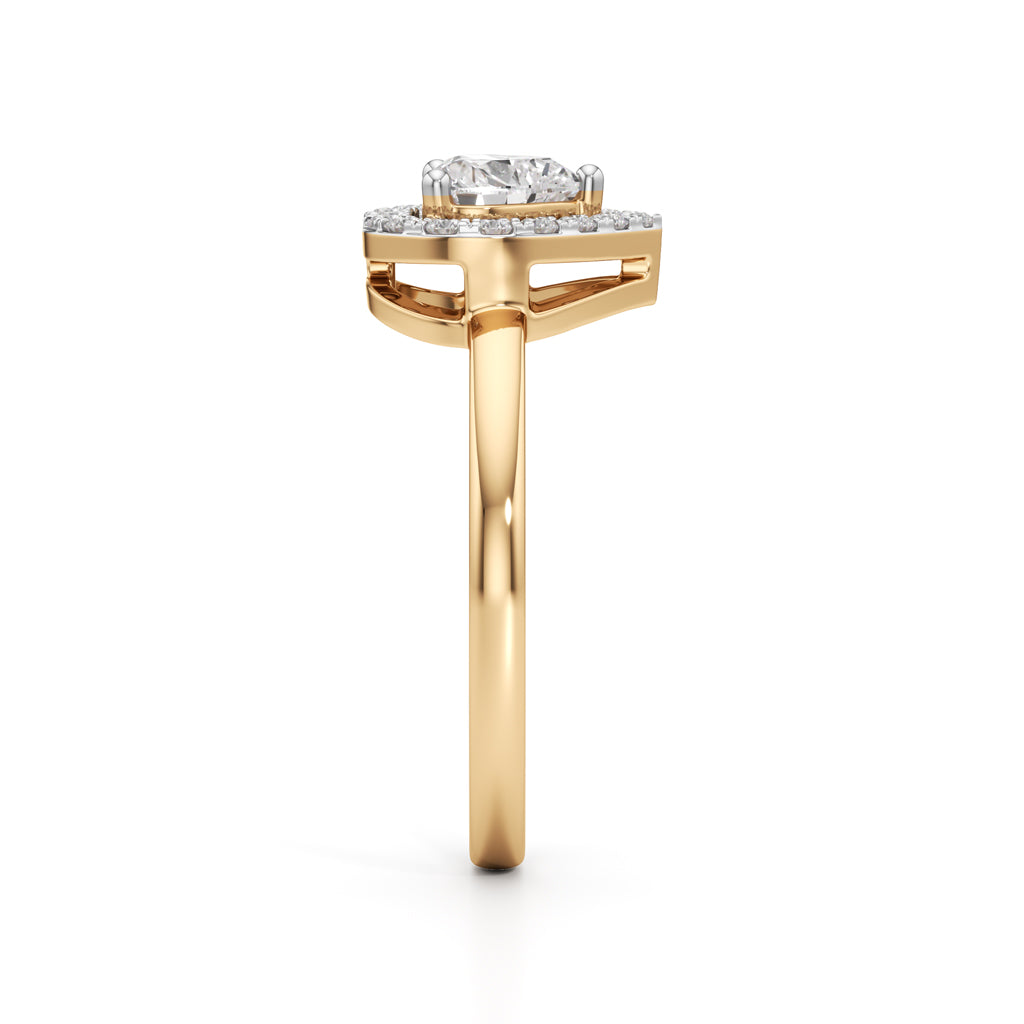 Radiant Heart Halo Ring