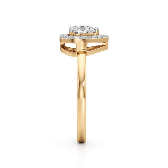 Radiant Heart Halo Ring