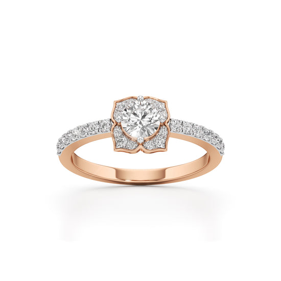 Golden Blossom Diamond Ring