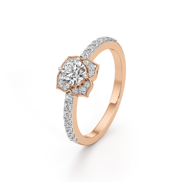 Golden Blossom Diamond Ring