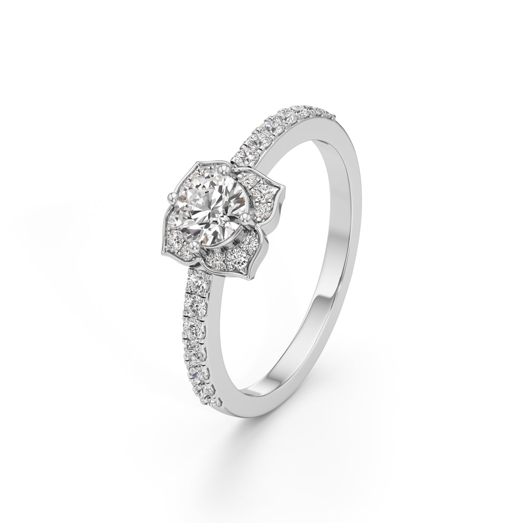 Golden Blossom Diamond Ring