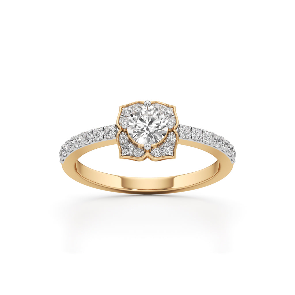 Golden Blossom Diamond Ring