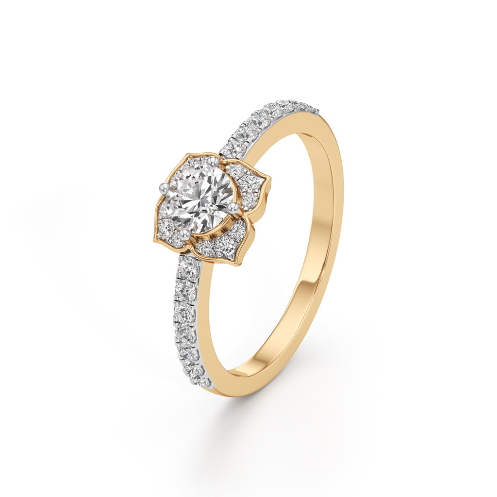 Golden Blossom Diamond Ring