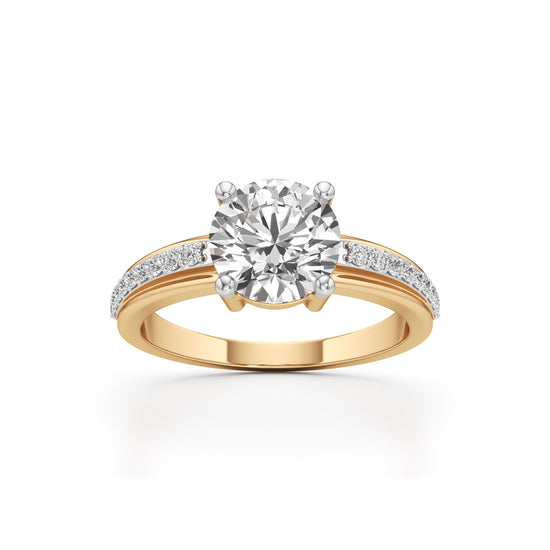 Echelon Solitaire Diamond Ring
