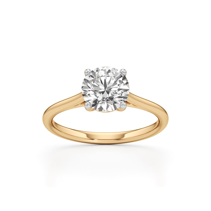 925 Silver 18K Gold Plated Solitaire Diamond-Style Ring – Classic Elegant Design