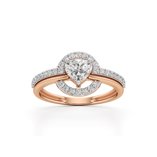 Aurelia Heart Halo Ring Geer Jewellery - Main Image