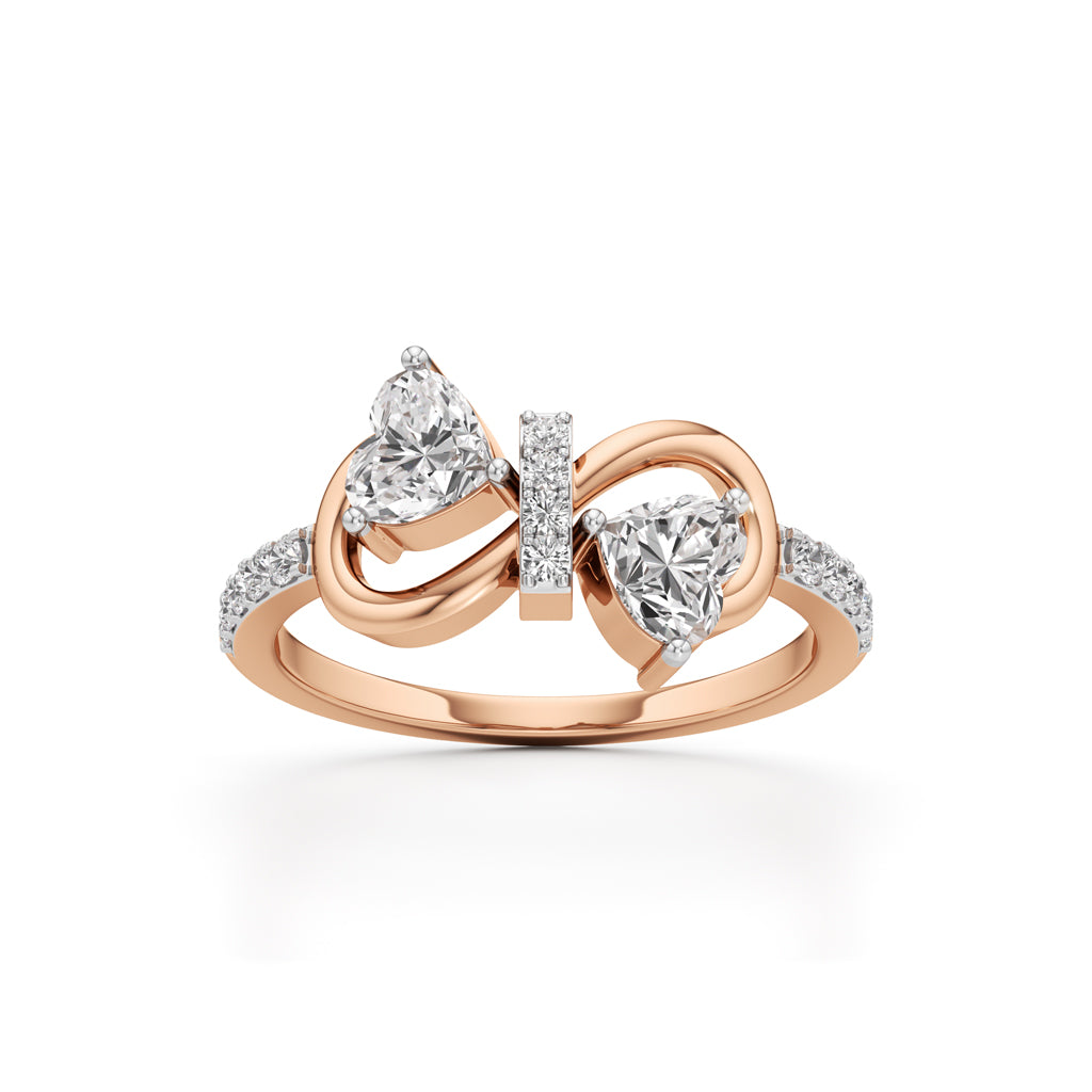 Amora Heart Bow Diamond Ring