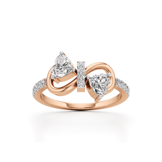 Amora Heart Bow Diamond Ring