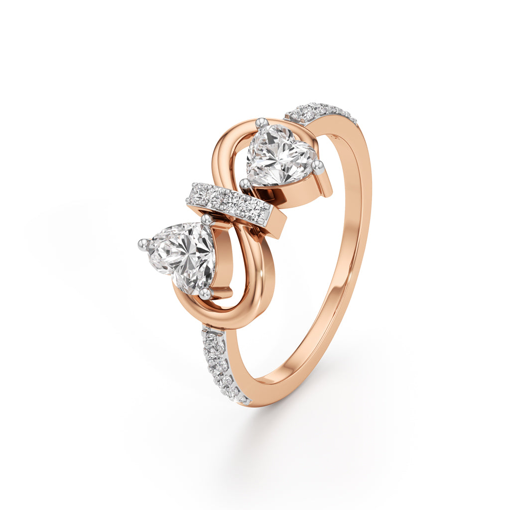 Amora Heart Bow Diamond Ring