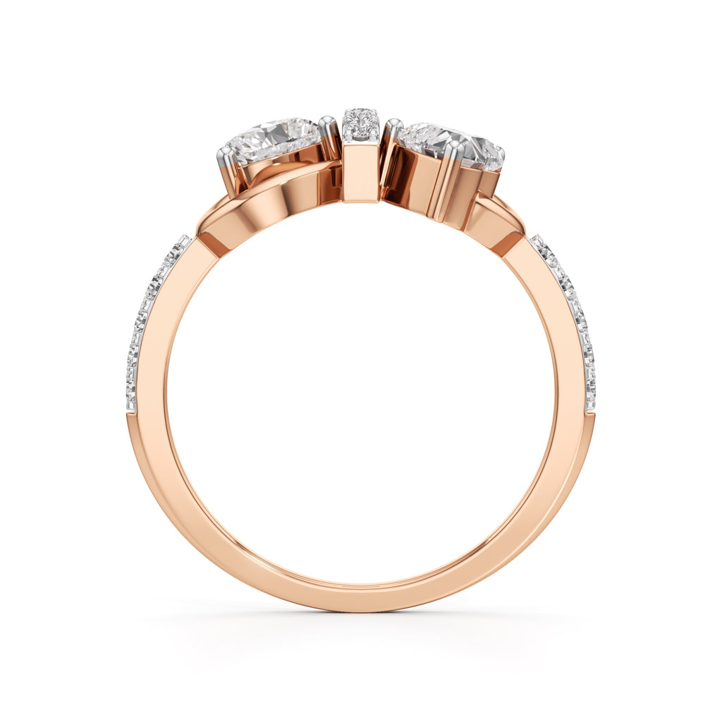 Amora Heart Bow Diamond Ring