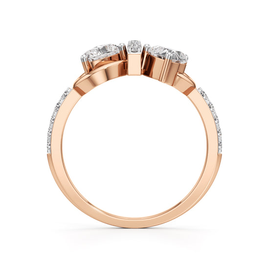 Amora Heart Bow Diamond Ring