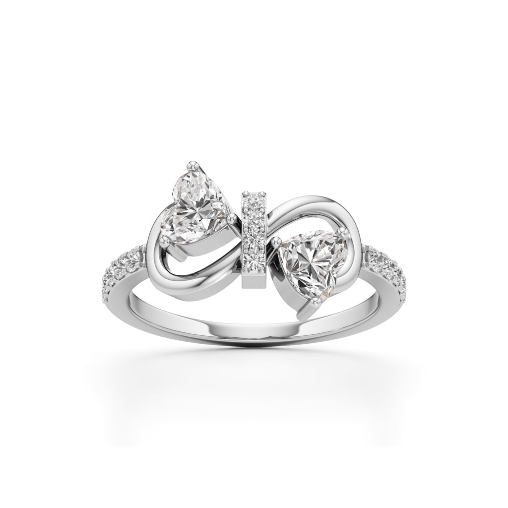 Amora Heart Bow Diamond Ring