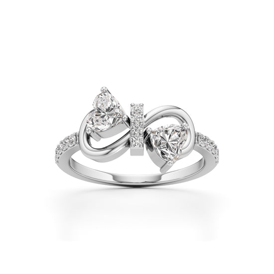 Amora Heart Bow Diamond Ring