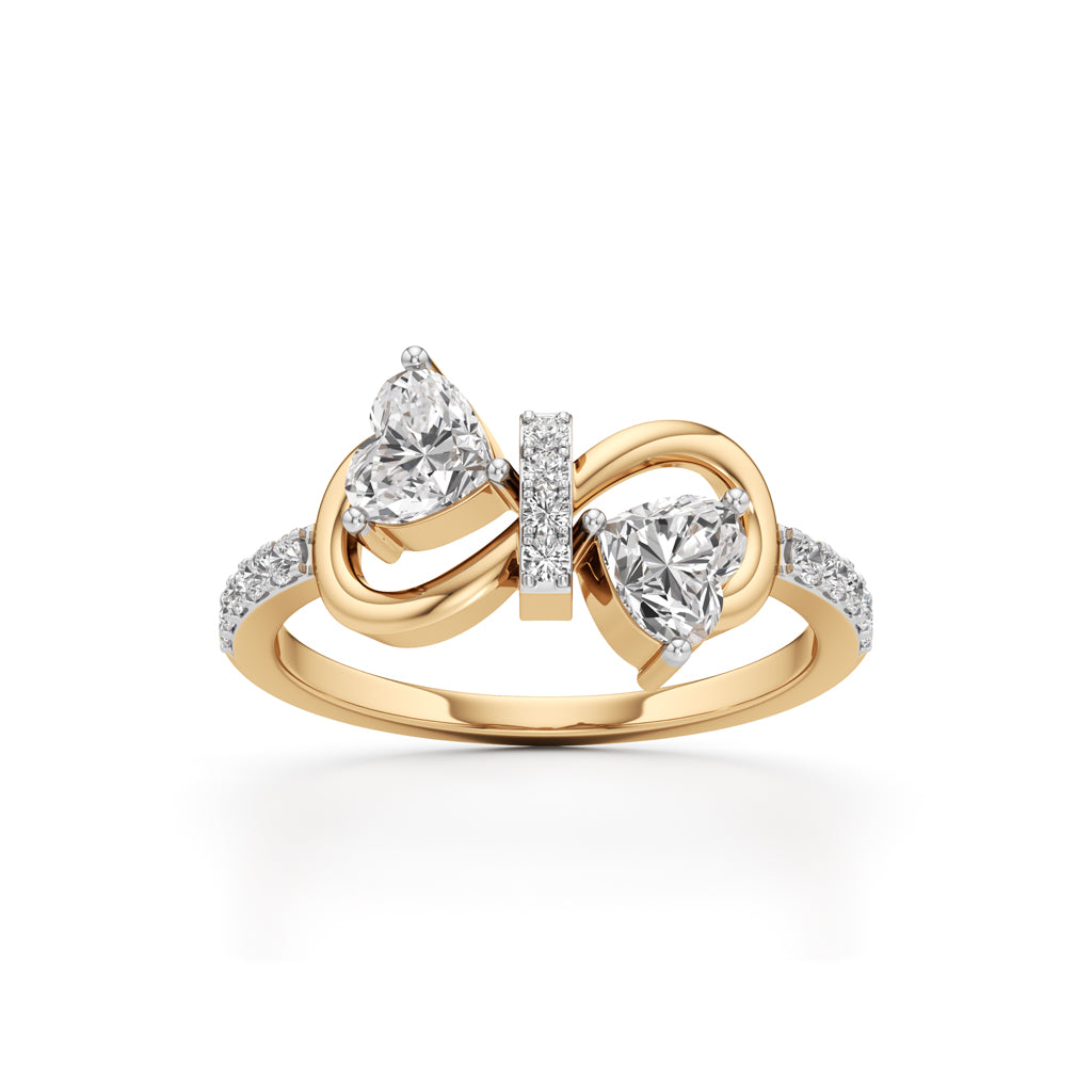Amora Heart Bow Diamond Ring